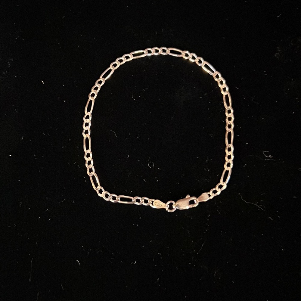 Figaro chain sterling silver 925 chain bracelet